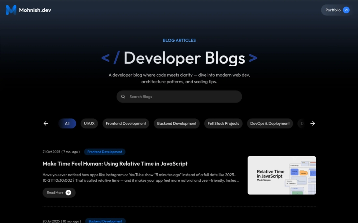 Mohnish.Dev Blogs